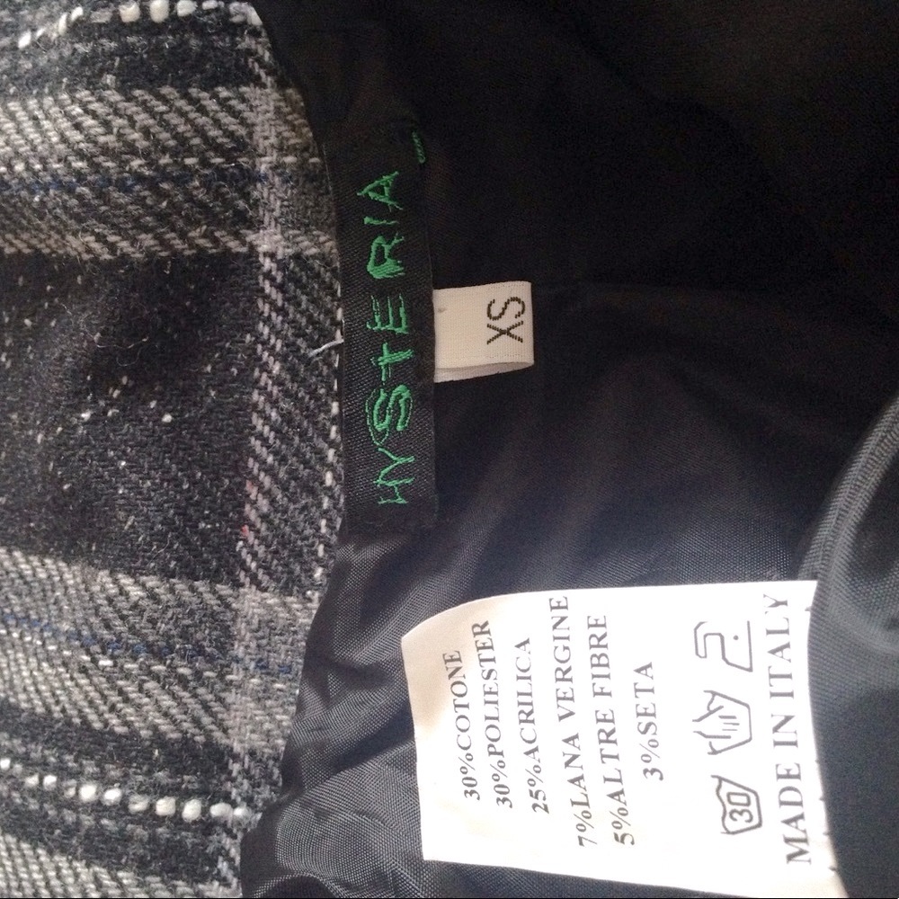Black white double breasted check trench Coat - Picture 5 of 7